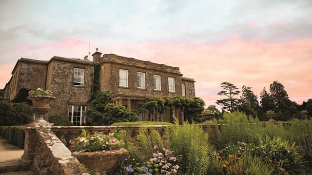 warners hotel, gardens, sunset